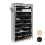 Pantofar tip dulap, Relaxdays, pentru 45 de perechi, gri, 161 x 88 x 30 cm