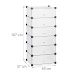 Pantofar tip dulap Relaxdays, transparent, 107 x 49 x 37 cm, 12 perechi - imagine 7