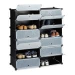 Pantofar tip dulap Relaxdays, negru, 108 x 94 x 37 cm, pentru 24 perechi
