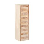 Joc tip turn Jenga, natur, din lemn, 54 piese, in cutie de lemn, 27 cm