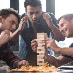 Joc tip turn Jenga, natur, din lemn, 54 piese, in cutie de lemn, 27 cm - imagine 5