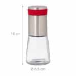 Rasnita pentru chili si alte condimente, 16 x 6,5 cm, din otel, argintiu/rosu - imagine 5