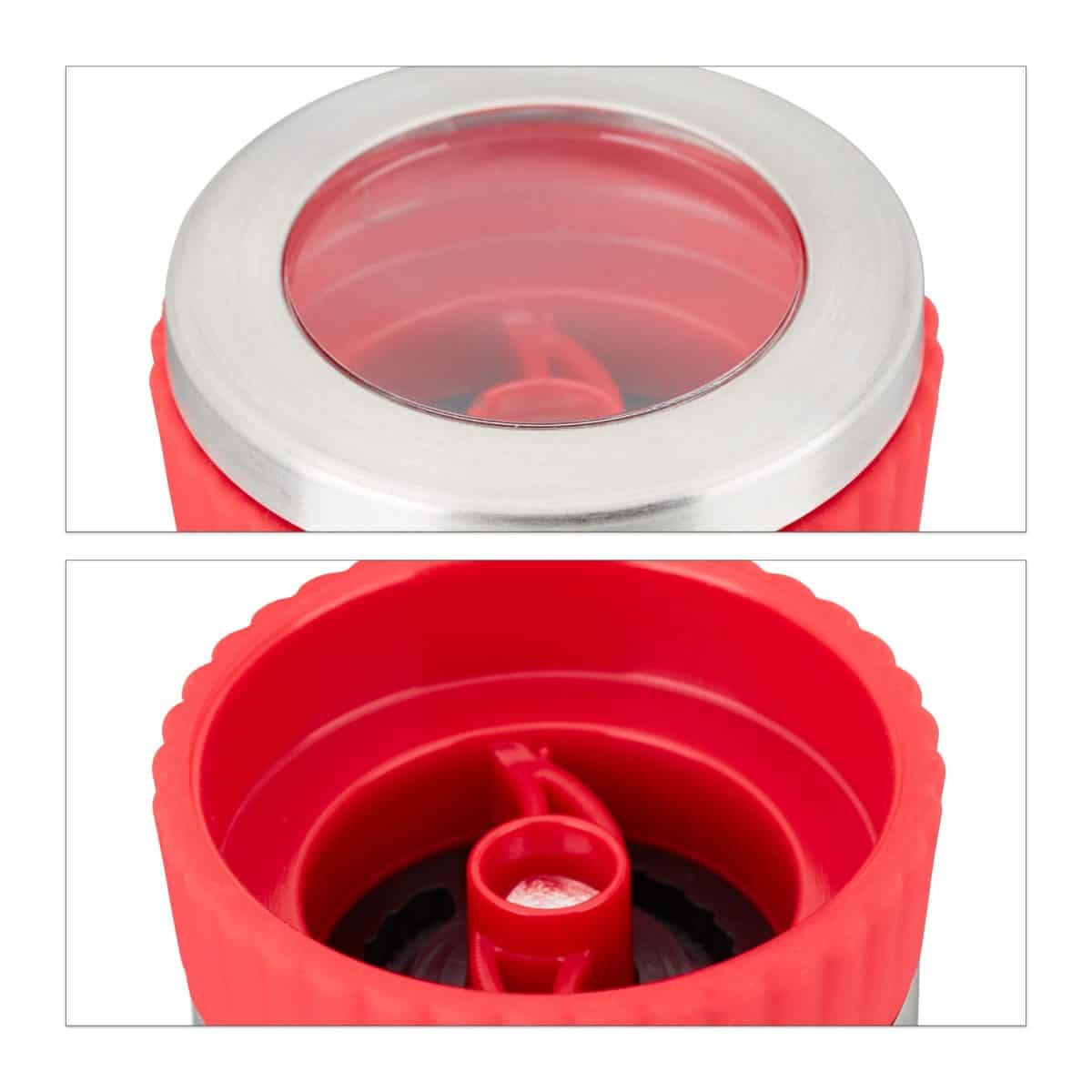 Rasnita pentru chili si alte condimente, 16 x 6,5 cm, din otel, argintiu/rosu - imagine 6