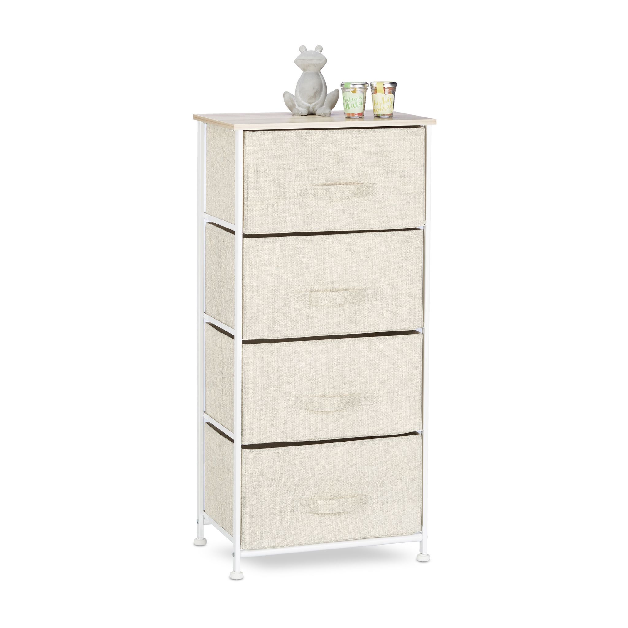 10023325_470_1_9d59afc99b92fff35184fce574384c27 Dulap pentru hol Relaxdays, bej, cu 4 sertare, din MDF, 105 x 45 x 30 cm - imagine 1