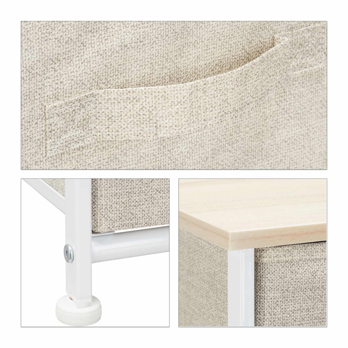 Dulap pentru hol Relaxdays, bej, cu 4 sertare, din MDF, 105 x 45 x 30 cm - imagine 6