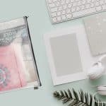 Set 6 Huse pentru documente, DIN A4 & A5, cu fermoar, impermeabile, PVC, transparent/albastru - imagine 6
