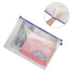 Set 6 Huse pentru documente, DIN A4 & A5, cu fermoar, impermeabile, PVC, transparent/albastru - imagine 8
