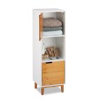 Dulap universal cu 3 rafturi, MDF/bambus, 101 x 32 x 30 cm