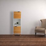 Dulap universal cu 3 rafturi, MDF/bambus, 101 x 32 x 30 cm - imagine 3