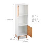 Dulap universal cu 3 rafturi, MDF/bambus, 101 x 32 x 30 cm - imagine 4