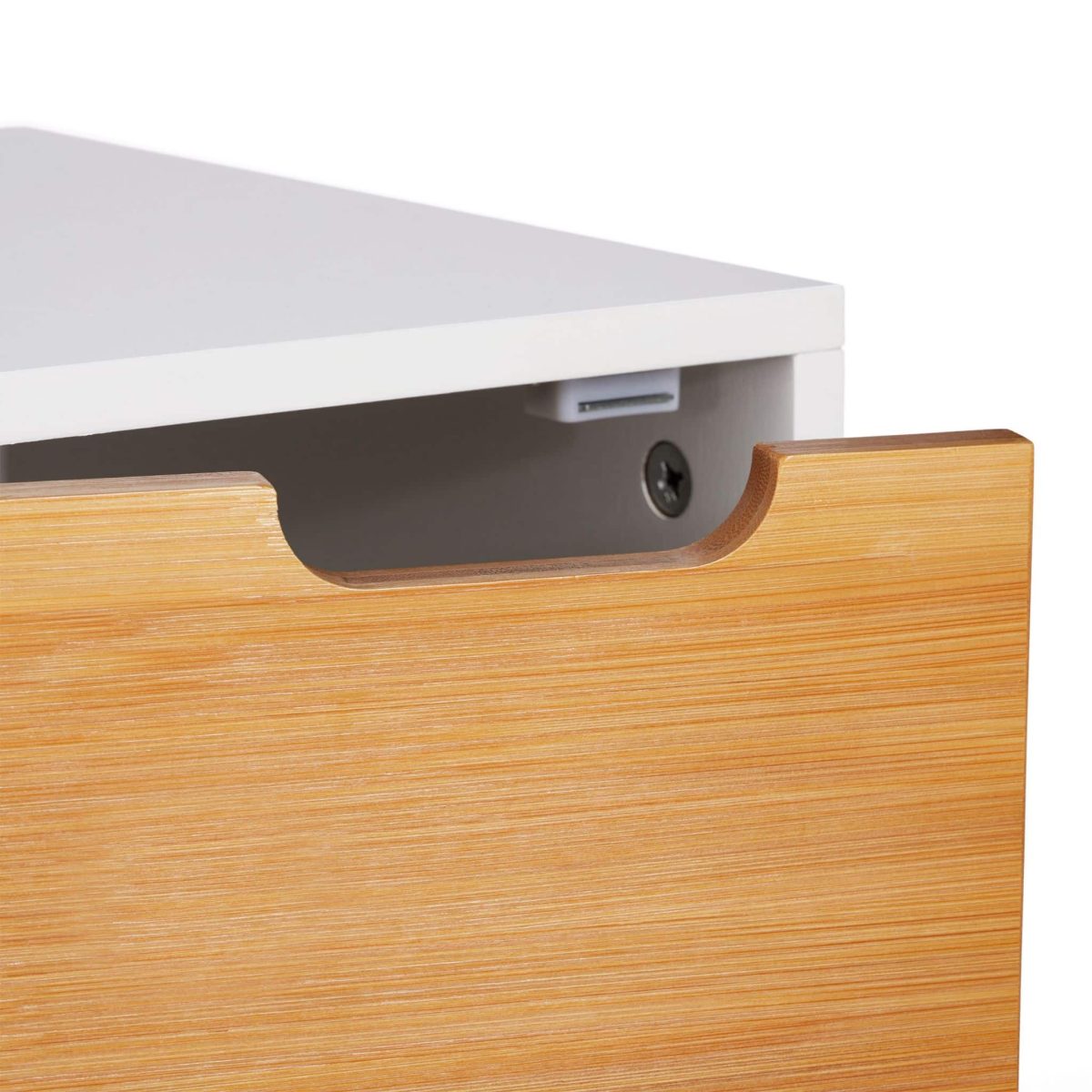 Dulap universal cu 3 rafturi, MDF/bambus, 101 x 32 x 30 cm - imagine 5