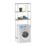 Raft depozitare pentru masina de spalat, 3 rafturi, fier cromat, 162 x 63 x 30 cm