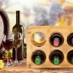 Suport sticle de vin, 6 sticle, bambus, 21 x 32 x 18,5 cm - imagine 5