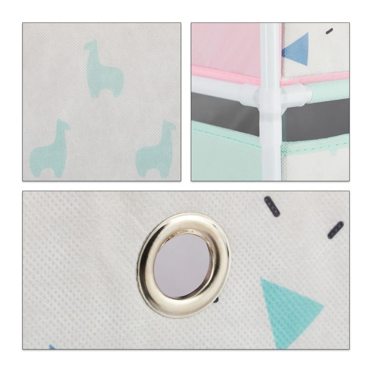 Raft pentru copii, 3 cutii textile pentru jucarii, 89 x 27,5 x 30 cm - imagine 7