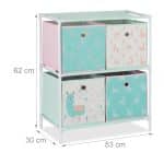 Raft pentru copii, cutii textile pentru jucarii, 62 x 53 x 30 cm - imagine 3