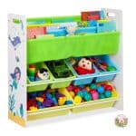 Raft pentru jucarii, 10 compartimente, 78 x 86 x 26,5 cm