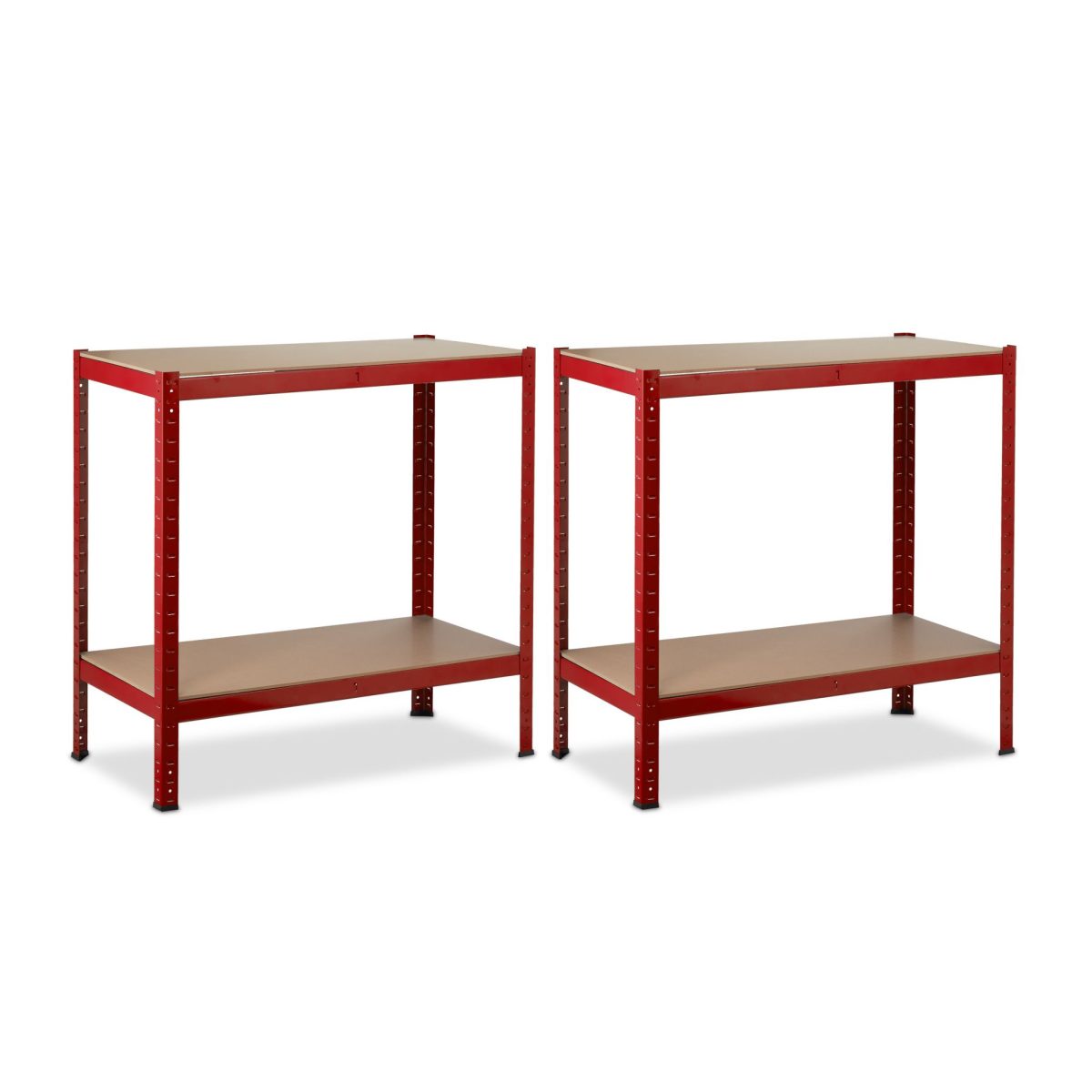 Raft metalic cu 4 polite, dimensiuni 150 x 70 x 30 cm, capacitate maxima incarcare pe nivel 175kg, rosu, Relaxdays - imagine 6