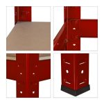 Raft metalic cu 4 polite, dimensiuni 150 x 70 x 30 cm, capacitate maxima incarcare pe nivel 175kg, rosu, Relaxdays - imagine 8