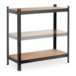 Raft metalic cu 5 polite, dimensiuni 180 x 90 x 40 cm, capacitate maxima incarcare pe nivel 175kg, negru, Relaxdays - imagine 6