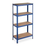 Raft metalic cu 4 polite, dimensiuni 157 x 80 x 41 cm, capacitate maxima incarcare pe nivel 70kg, albastru, Relaxdays