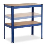 Raft metalic cu 4 polite, dimensiuni 157 x 80 x 41 cm, capacitate maxima incarcare pe nivel 70kg, albastru, Relaxdays - imagine 7