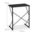 Masa stand pentru laptop multifunctionala, din MDF, negru 75 x 60 x 40 cm - imagine 4