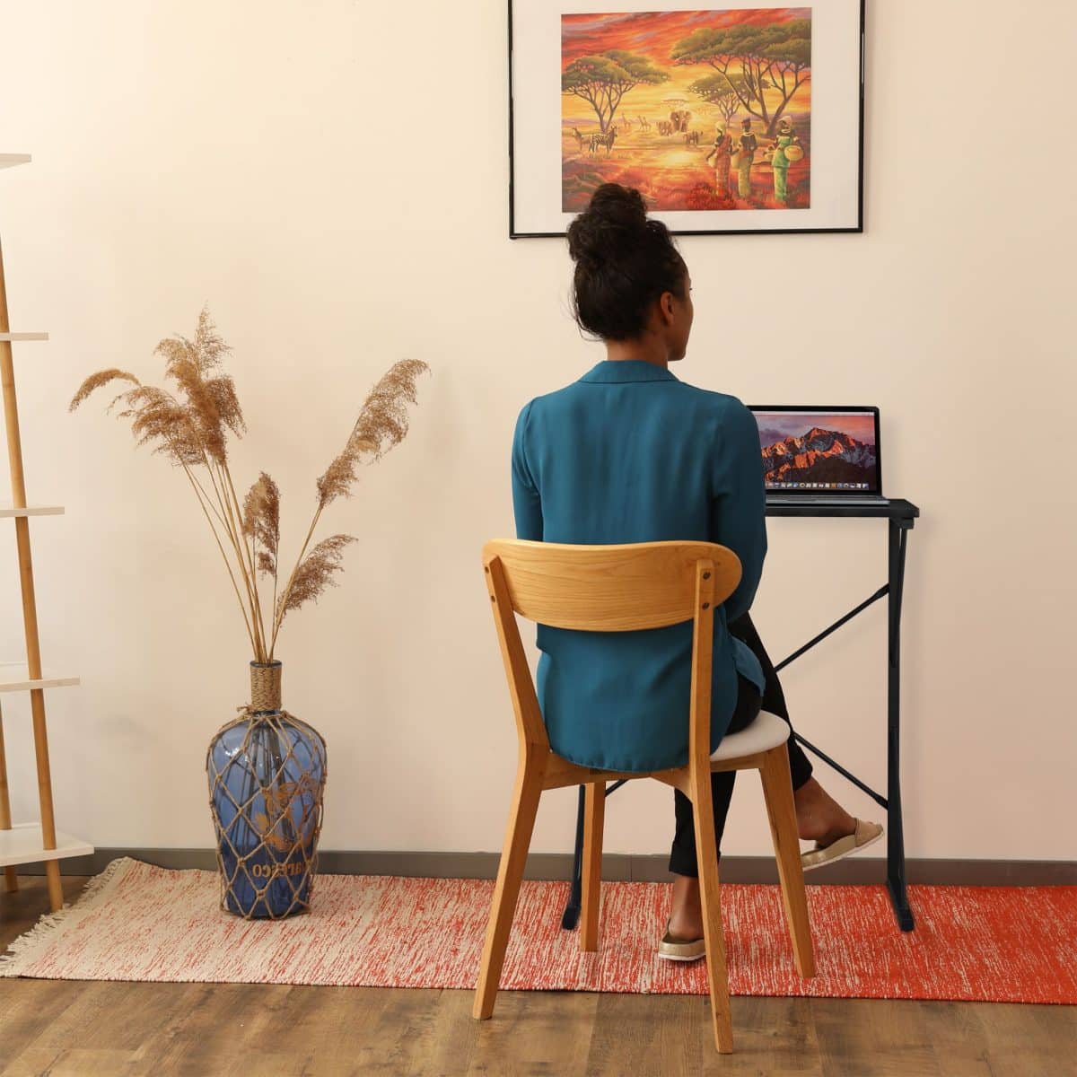Masa stand pentru laptop multifunctionala, din MDF, negru 75 x 60 x 40 cm - imagine 5