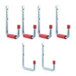 Set 6 carlige de perete pentru atelier/garaj, otel galvanizat, 2 dimensiuni