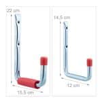 Set 6 carlige de perete pentru atelier/garaj, otel galvanizat, 2 dimensiuni - imagine 4