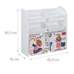 Raft pentru copii, cutii din plastic si sertare, cu roti, MDF,  80,5 x 82,5 x 30 cm - imagine 4