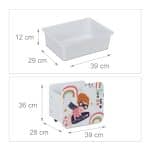 Raft pentru copii, cutii din plastic si sertare, cu roti, MDF,  80,5 x 82,5 x 30 cm - imagine 5