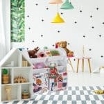 Raft pentru copii, cutii din plastic si sertare, cu roti, MDF,  80,5 x 82,5 x 30 cm - imagine 6