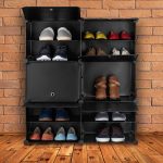 Pantofar cu 12 compartimente, Relaxdays, negru, pana la 24 perechi, 95 x 85 x 31,5 cm - imagine 3