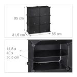 Pantofar cu 12 compartimente, Relaxdays, negru, pana la 24 perechi, 95 x 85 x 31,5 cm - imagine 7