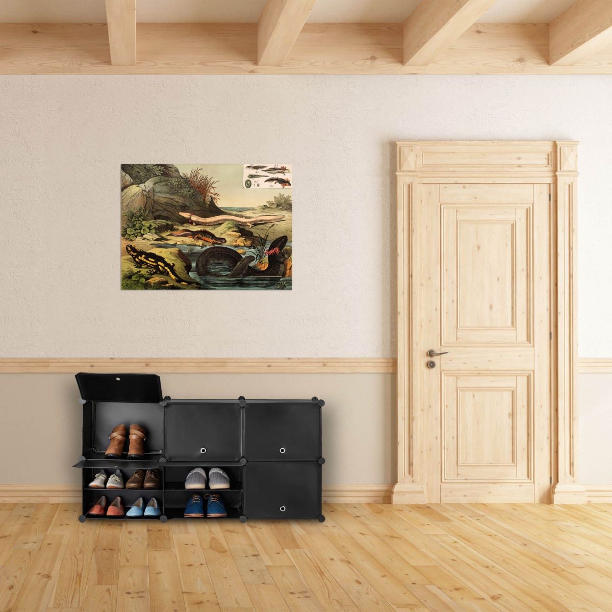 Pantofar cu 12 compartimente, Relaxdays, negru, pana la 24 perechi, 95 x 85 x 31,5 cm - imagine 5