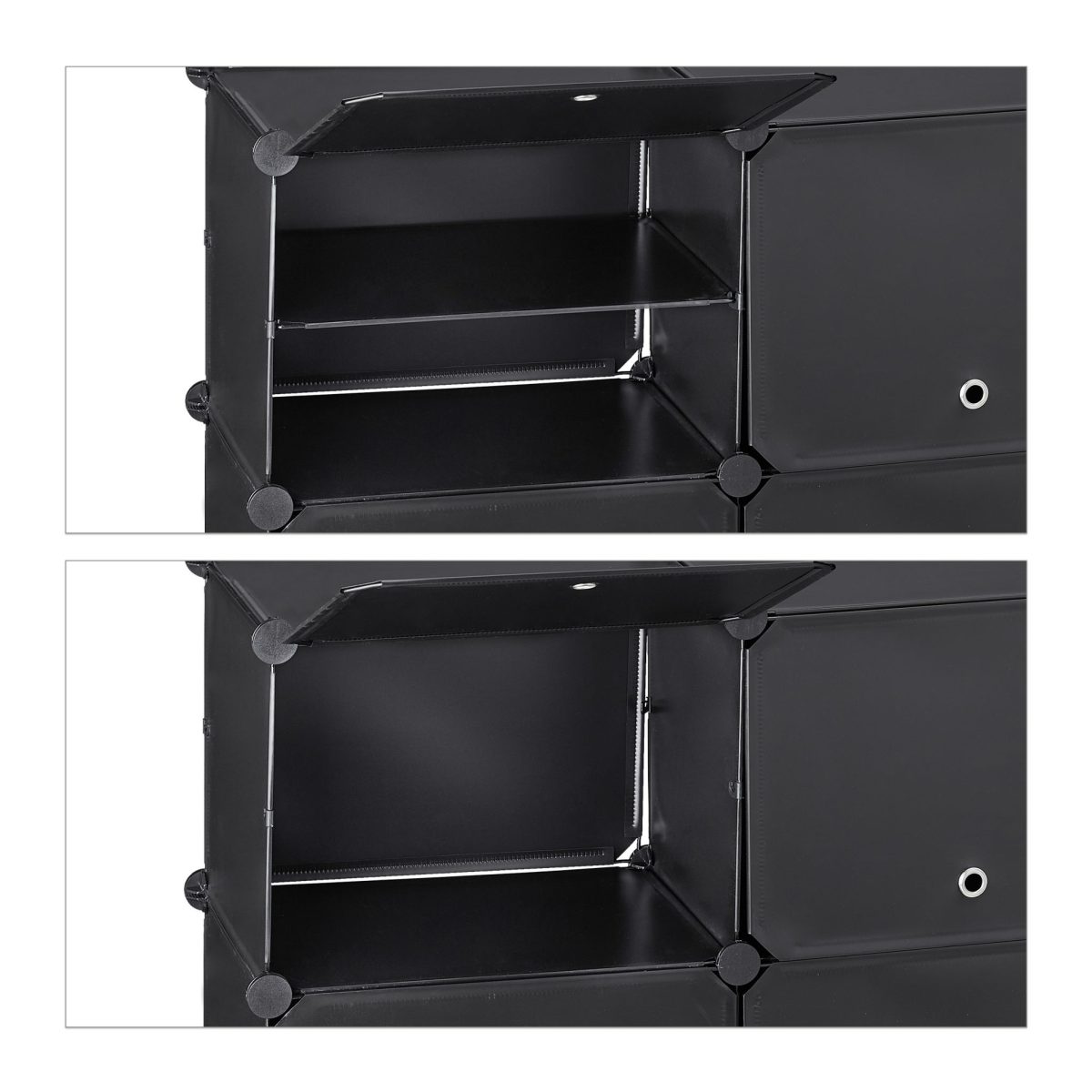 Pantofar cu 12 compartimente, Relaxdays, negru, pana la 24 perechi, 95 x 85 x 31,5 cm - imagine 2
