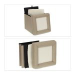 Casuta de pisici cu doua etaje, Relaxdays, 44 x 40 x 40cm, MDF, maro si alb - imagine 8