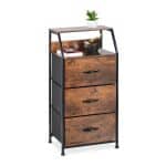 Comoda Relaxdays, model industrial, MDF, maro inchis, 92 x 45 x 30 cm