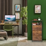Comoda Relaxdays, model industrial, MDF, maro inchis, 92 x 45 x 30 cm - imagine 2