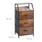 Comoda Relaxdays, model industrial, MDF, maro inchis, 92 x 45 x 30 cm - imagine 4