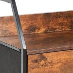 Comoda Relaxdays, model industrial, MDF, maro inchis, 92 x 45 x 30 cm - imagine 7