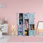 Dulap pentru copii, 8 compartimente, sina pentru umerase, plastic, 145 x 109 x 37 cm - imagine 2