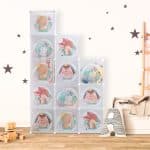 Dulap pentru copii, 10 compartimente, sina pentru umerase, plastic, alb, 145 x 110 x 37 cm - imagine 2