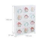 Dulap pentru copii, 10 compartimente, sina pentru umerase, plastic, alb, 145 x 110 x 37 cm - imagine 4