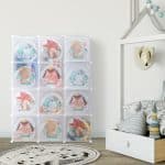 Dulap pentru copii, 10 compartimente, sina pentru umerase, plastic, alb, 145 x 110 x 37 cm - imagine 6