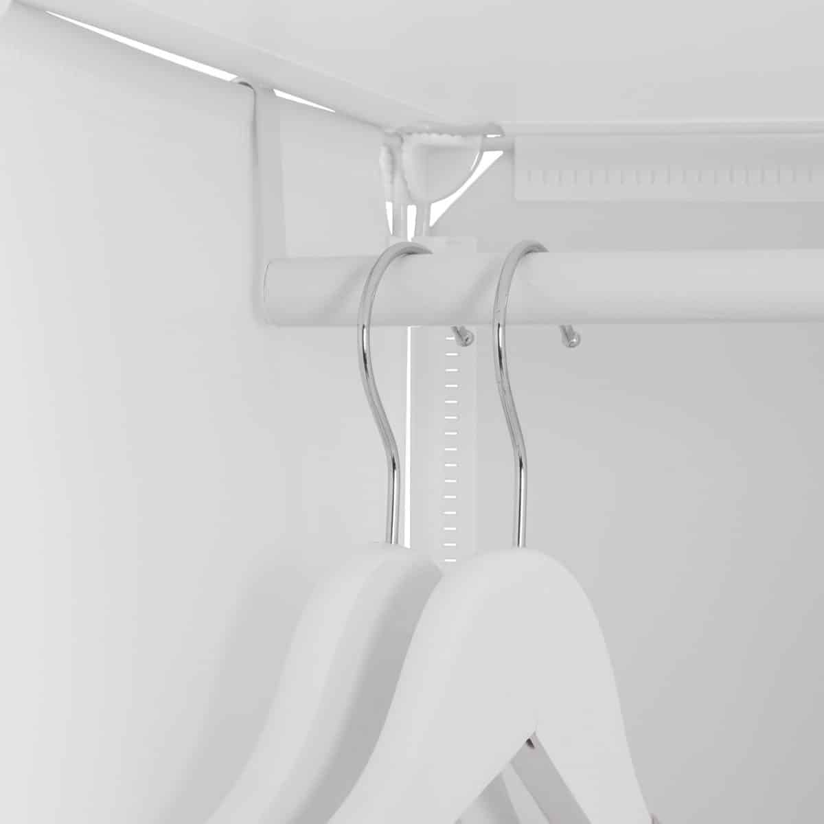 Dulap pentru copii, 10 compartimente, sina pentru umerase, plastic, alb, 145 x 110 x 37 cm - imagine 5