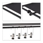 Suport cu 3 rafturi pentru pantofi, Relaxdays, 7 agatatori, dimensiuni 101 x 100 x 30 cm, capacitate 16 perechi pantofi, negru - imagine 3