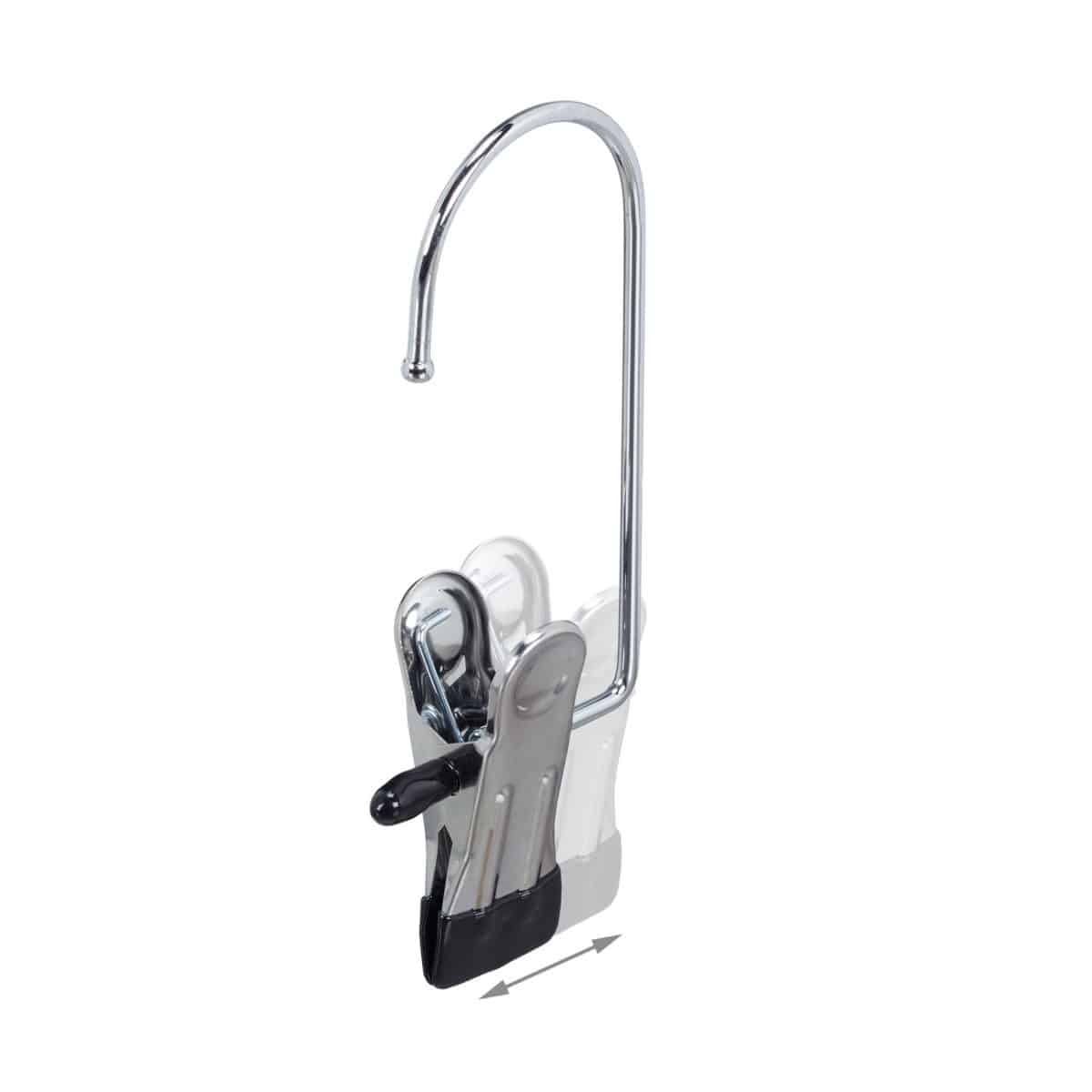 Suport cu 3 rafturi pentru pantofi, Relaxdays, 7 agatatori, dimensiuni 101 x 100 x 30 cm, capacitate 16 perechi pantofi, negru - imagine 4