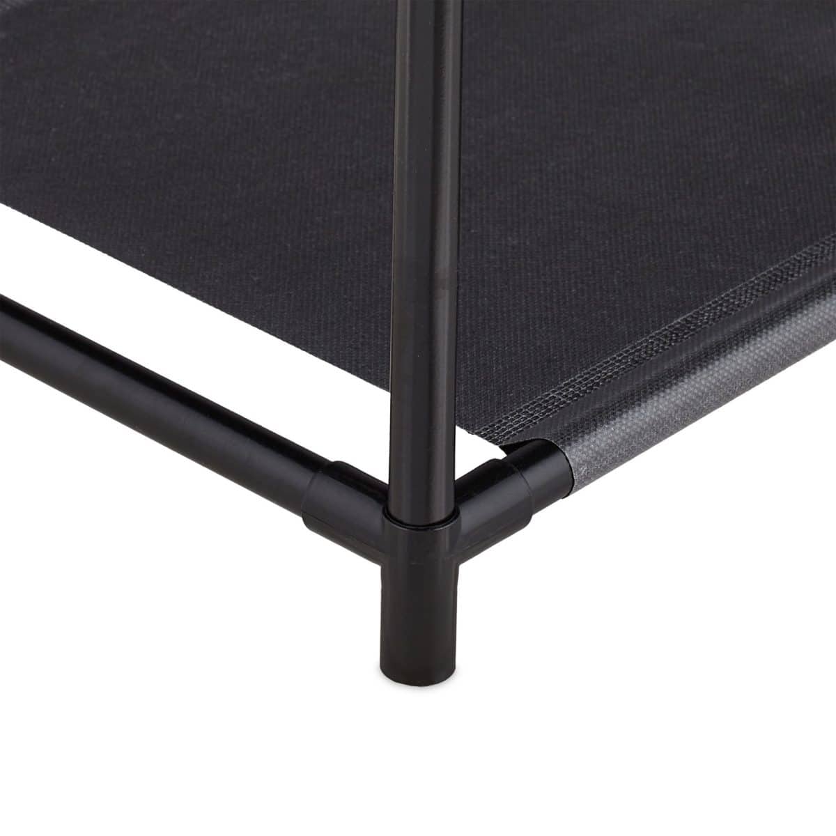 Suport cu 3 rafturi pentru pantofi, Relaxdays, 7 agatatori, dimensiuni 101 x 100 x 30 cm, capacitate 16 perechi pantofi, negru - imagine 8