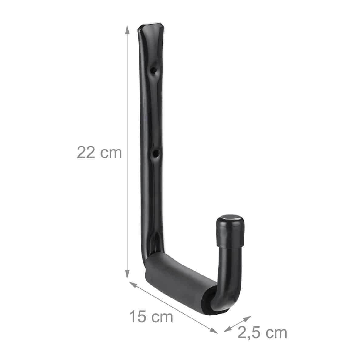 Set 6 carlige de perete pentru garaj/atelier, otel, 22 x 2,5 x 15 cm - imagine 4